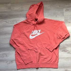 Nike Coral Hoodie with White Logo